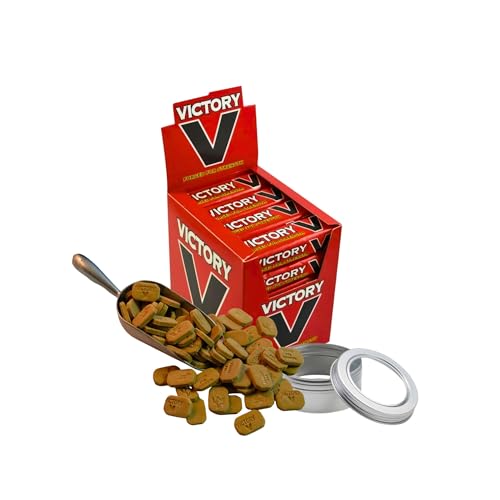TinTastic Bundle with Victory V Original Forged-for-Strength Liquorice and Aniseed Lozenges 24 x 35g Packs and Travel Tin Traditional British Throat Sweets