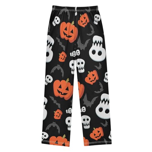 Funny Skull Bat Boys Pants Boys Athletic Pants Long Pant for Boy with Pockets Wide-Leg Size 6-14Y2