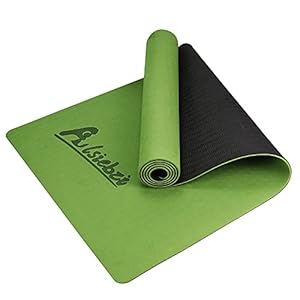 Alsiebzi-Yoga-Mat-6mm-Non-Slip-TPE-Yoga-Mat-with-Carrying-Strap-Eco-Friendly-Fitness-Exercise-Mat-Workout-Mat-for-Yoga-Pilates-and-Floor-Exercises Alsiebzi Yoga Mat, 6mm Non-Slip TPE Yoga Mat with Carrying Strap, Eco Friendly Fitness Exercise Mat, Workout Mat for Yoga, Pilates and Floor Exercises (Green+black)