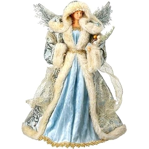 The Bridge Collection Blue and Gold Angel Tree Topper Cover