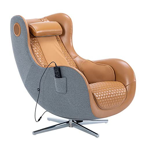 Uuof Massage Chair Full Body Recliner - Zero Gravity Caramel Leather Lounge Chair With Heat And Shiatsu Massage Office Chair Sl Track Intelligent Body Detection Bluetooth Speaker Airbags (Caramel) #TOP2