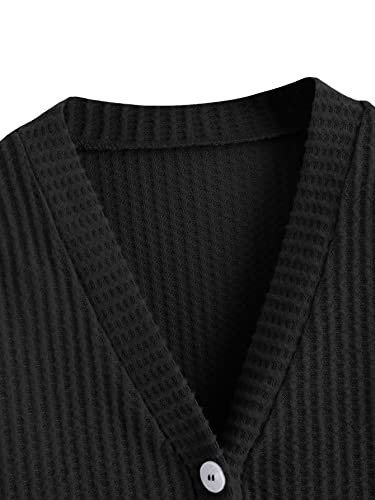 Image of SweatyRocks Women's Long Sleeve Button Front V Neck Soft Cardigan Sweaters