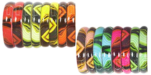 Image of NMII Multicolour Glass Kada Set For Women and Girls with Sleek Finish & Abstract Design | Glass Bangles For Women | Kada For Girls Daily /Party /Office | Fashion Jewellery