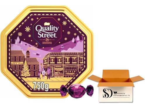 Quality Street Assorted Chocolates Tin, 750g | Milk, Dark Chocolate & Toffees for Christmas, Easter, and New Year Celebrations