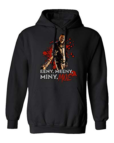TMB Apparel New Novelty Shirt Negan Eeny Meeny Miny Shirt Walking Dead Men's Hoodie Hooded Sweatshirt (Black, Large)
