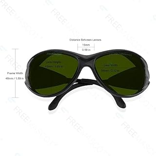 FreeMascot IPL Glasses 190nm-2000nm Laser Eye Protection Glasses for Tanning, Laser Hair Removal (Green) (Frame Style 2)
