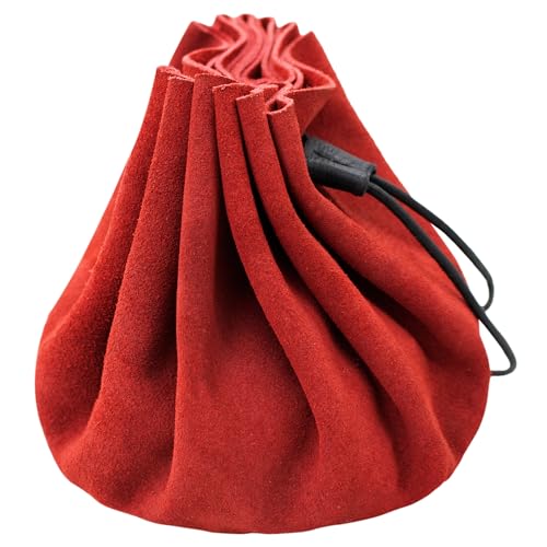 Riñonera medieval larp Mythrojan bolsa de ante rojo para disfraces del renacimiento