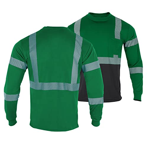FONIRRA Safety Shirts for Men High Visibility Reflective ANSI Class 2 Hi Vis Construction Work T Shirts Long Sleeve - Image 3