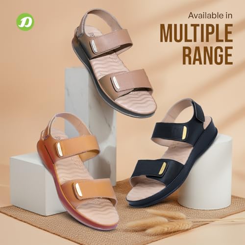Image of DOCTOR EXTRA SOFT Women's Comfort Sandals with Memory Foam Cushion & TPR Outsole|Stylish & Lightweight Casual & Non-Slip Diabetic | Orthopedic Flip Flops /Slippers Adjustable Strap Ladies & Girls D-619