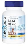 MSM Kapseln 500mg - Methylsulfonylmethan - vegan - 180 MSM Kapseln - 100% MSM pro Kapsel - Reinsubstanz ohne Magnesiumstearat