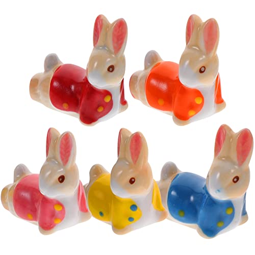 5個可愛らしいウサギデザインの製箸置き イ ー レッド ピンク ブルー オレンジ おしゃれなダイニングテーブル装飾 多機能箸ホルダー