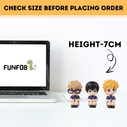 Image of FUNFOB Haikyuu Action Figure Set of 3 Height -7cm Collectible PVC Multicolour | Haikyuu Set of 3 Blue Team