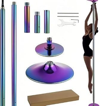Professional 45mm Dance Pole - Spinning & Static Adjustable Heavy-Duty Removable Pole for Home, Club, Gym & Apartment Use - Ideal for Fitness & Performance