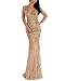 WRStore Women's Off Shoulder Sequined Evening Party Maxi Dress for Prom Gold Large