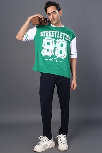 Image of Amazon Brand - INKAST Unisex Oversized T-Shirt | Sportwear | Contrast Sleeves | Drop Shoulder Baggy Fit | Graphic Print | Activewear for Gym,Training & Street Style