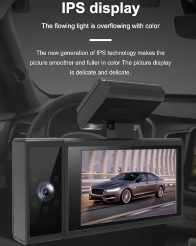 Câmera veicular de 3 canais para carros, câmera frontal interna e traseira 2K + 1080p + 1080p, WiFi