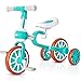 VOKUL Bicicleta de Equilibrio, 3 en 1 Balance de Bicicletas para Niños de 2-5 Año, Bici Bebe con Pedales y Ruedas Entrenamiento Extraíbles de Asiento Regulable (Verde)