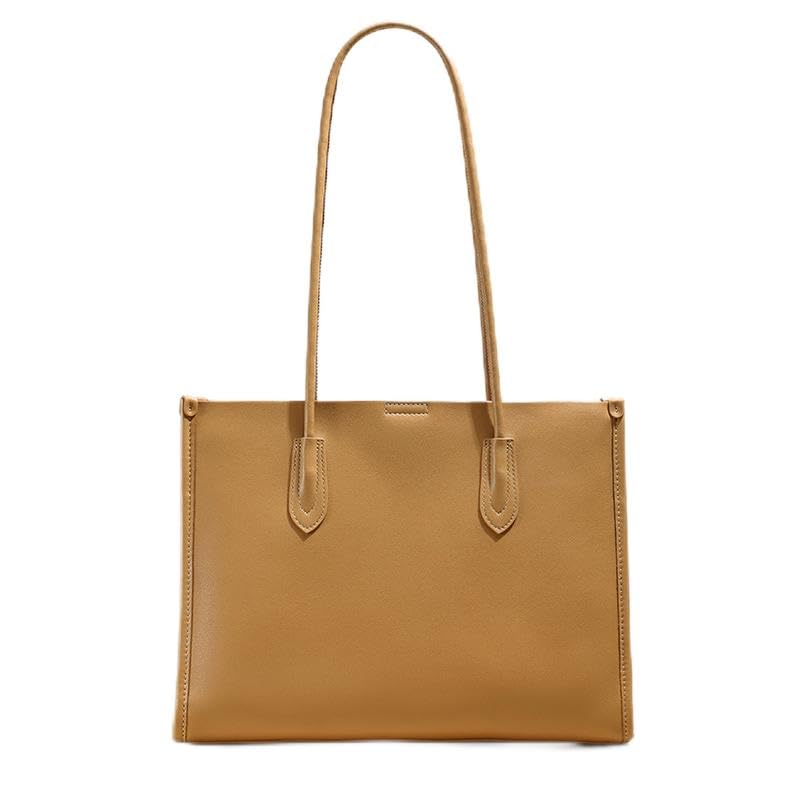 JIUFENG Genuine Leather Tote Bag for Women, Womens Casual Shoulder Bag Clutch Handbag for Shopping Work Travel