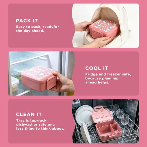 Image of JXXM Bento Lunch Box for Kids With 8oz Soup Thermo,Leak-proof Lunch Containers with 5 Compartment,Thermos Food Jar and Lunch Bag, Food Containers for School (A-Pink(Fantasy Unicorn))