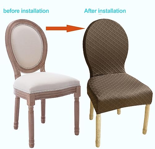 Housse de chaise extensible et durable : lot de 6 protections lavables - 4