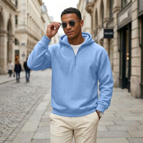 Zip Up Hoodie Men Classic Fleece 1/4 Zip Big and Tall Oversized Hoodies - image 4