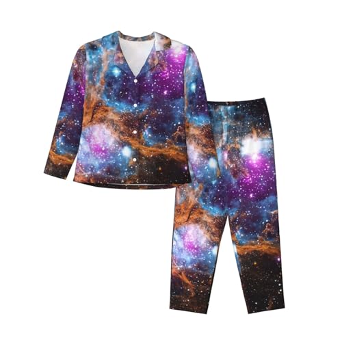 Ensemble de pyjama deux pieces vetements de nuit de qualite superieure galaxie