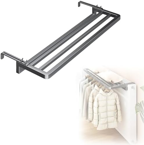Adjustable Indoor Clothes Drying Rack for Oil Heater, Fits Radiator Heaters, Space-Saving, Durable Design for Efficient Laundry Drying