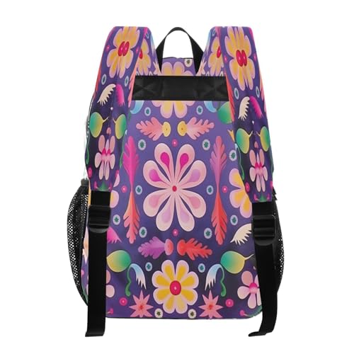 Cute Flower Pattern Clear Backpack - Stadium Approved Large 15.7-inch Waterproof Transparent Bag for Sports, Concerts, Work, Travel#2263