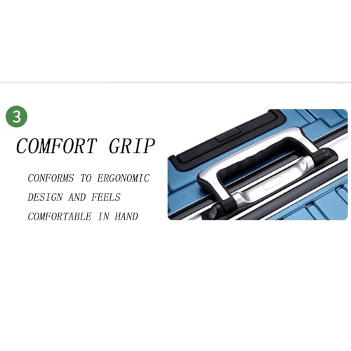 Reinforced Handle Suitcase, Lightweight and Convenient Four-Wheel Smooth Suitcase, Suitable for Business Trips and Travel,White-24 inches (Fantasy Black 20 inches)2