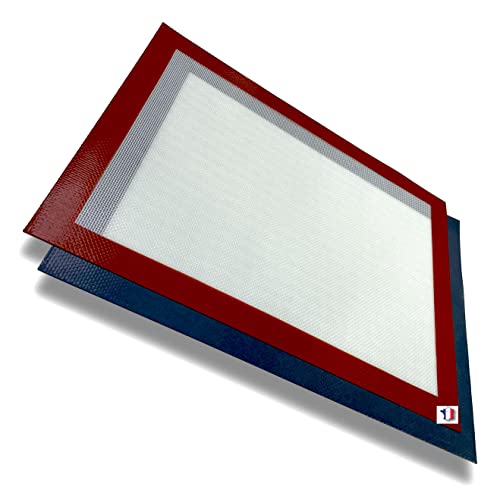 Cflagrant France®???????? Lot de 2 tapis de cuisson anti-adhésif en Silicone Platinium et fibre de verre sans BPA résistant jusqu'à 250°