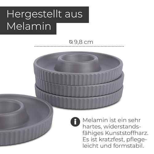 Foto von MiCasa SuCasa Eierbecher Melamin Set 4 Stück Grau Frühstück