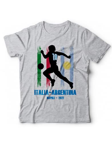 Camiseta Italia Argentina Fútbol Copa Diego Armando Napoli – Estadio D10s Campeones Europeos 2020 Copa América, gris, XXL