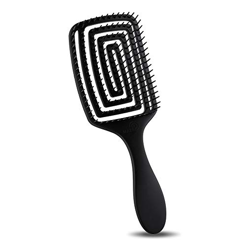BLACK EGG Vented Flex Detangling Hair Brush Quick Dry Brush Professional Detangler Hair Brush Wet or Dry Hair for All Hair Types for Women Men Kids (Big Square)