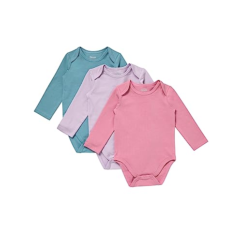 Image of Hanes Unisex Baby Pure Comfort Long Sleeve Bodysuits, Infant Bodysuits, Boys & Girls, 3-pack
