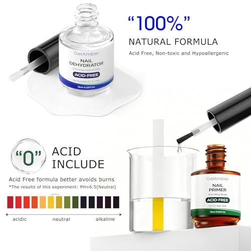 GELAMBER 2Pcs Nail Dehydrator y Primer 15ml miniatura 5