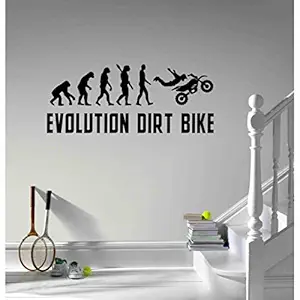 CVANU PVC Vinyl Evolution Dirt Bike Wall Sticker -Multicolour