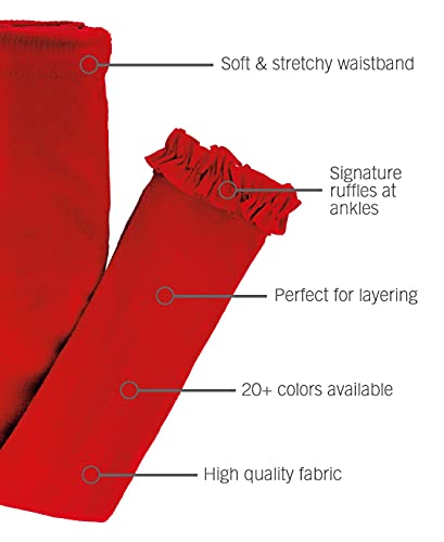 Image of RuffleButts Little Girls Solid Knit Footless Ruffle Tights