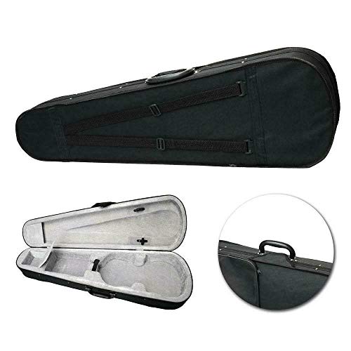 Triangle Shape Case Cloth Fluff with Silver Gray Lining for 4/4 Violin Black