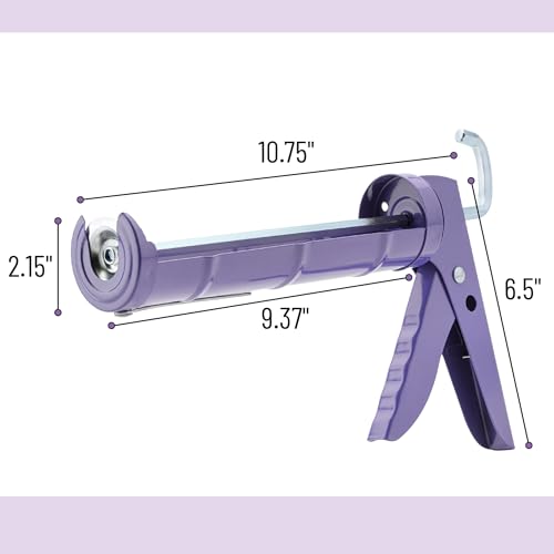 Image of Bates- Caulking Gun, 10:1 Thrust Ratio, Lavender, No Drip Sealant Gun | Silicone Application Tool for Home Repair Bathroom Kitchen Sealing Work