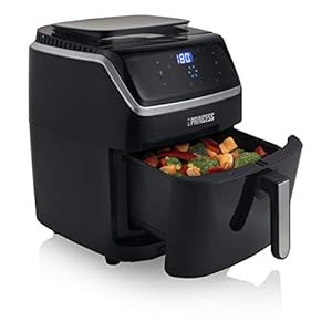 Princess steam air fryer, 2-in-1 steamer & airfryer, 62,2% minder energieverbruik, 6,5 L inhoud, 8 programma’s, voor maximaal 9 personen, Ø 23,5 cm kookmand, 182080