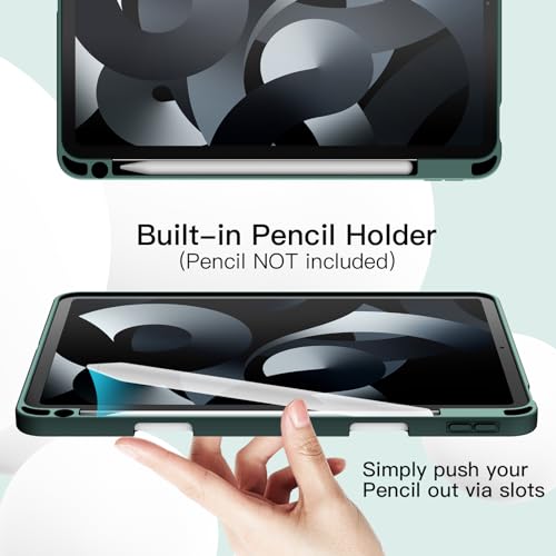 Image of JETech Cover Case for iPad Air 11-Inch M4 /M3 /M2 (2026 /2025 /2024), iPad Air 5 /4 (2022 /2020 5th /4th Generation 10.9-Inch) with Pencil Holder, Slim Tablet Cover with Soft TPU Back (Misty Blue)