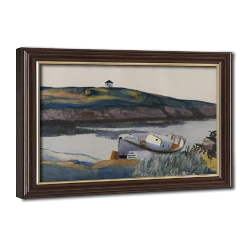 Poster Coast Guard Cove Edward Hopper toile murale avec suspension en bois 20x30