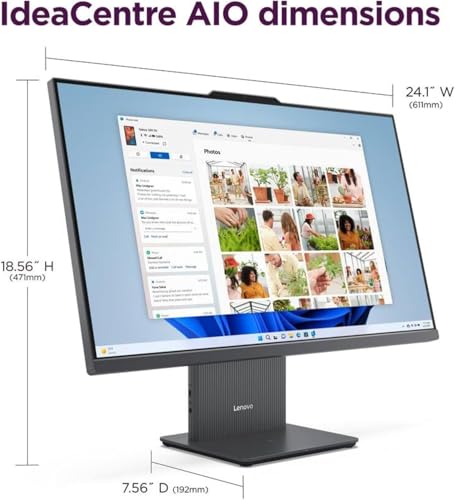 Image of Lenovo IdeaCentre 27 inch Touchscreen All-in-One Desktop Computer • 6-core AMD Ryzen 5 Processor • 16GB DDR5 • 256GB SSD • Office 365 for The Web • Wireless KB&Mouse • Wireless Charging Base • Win 11
