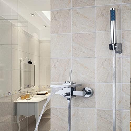 TJLSS Polished Chrome with Handshower Single Faucet Handles Chrome Bathtub Basin Mixers Tap Faucet