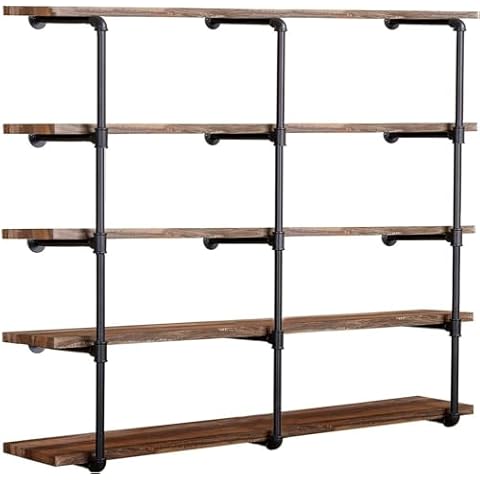 14Deep,3Pcs,Industrial Wall Mount Iron Pipe Shelf Shelves Shelving Bracket Vintage Retro Black DIY Open Bookshelf DIY Storage offcie Room Kitchen Shelves Cover