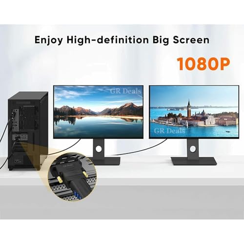 Image of DVI to HDMI Adapter, DVI-D 24+5 Male to HDMI Female High Speed Adapter Converter Gold Plated Support 1080P for HDTV, Plasma, DVD, Projector, Computer - Black