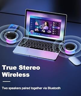 mumisuto Altoparlante Bluetooth Portatile con Suono Surround 3D & Luce RGB & Cordino, S100 Mini Cassa Bluetooth, Speaker Bluetooth per iPhone, Android, Accoppiamento TWS