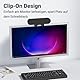 Inwa PC Lautsprecher, USB Monitor Lautsprecher mit Clip-On, 10W mit HD Stereo Sound, Clip per 0.1-1.1’Monitor, für PC Monitor, Laptop, Handy, Desktop, Outdoor, Plug and Play(Schwarz)