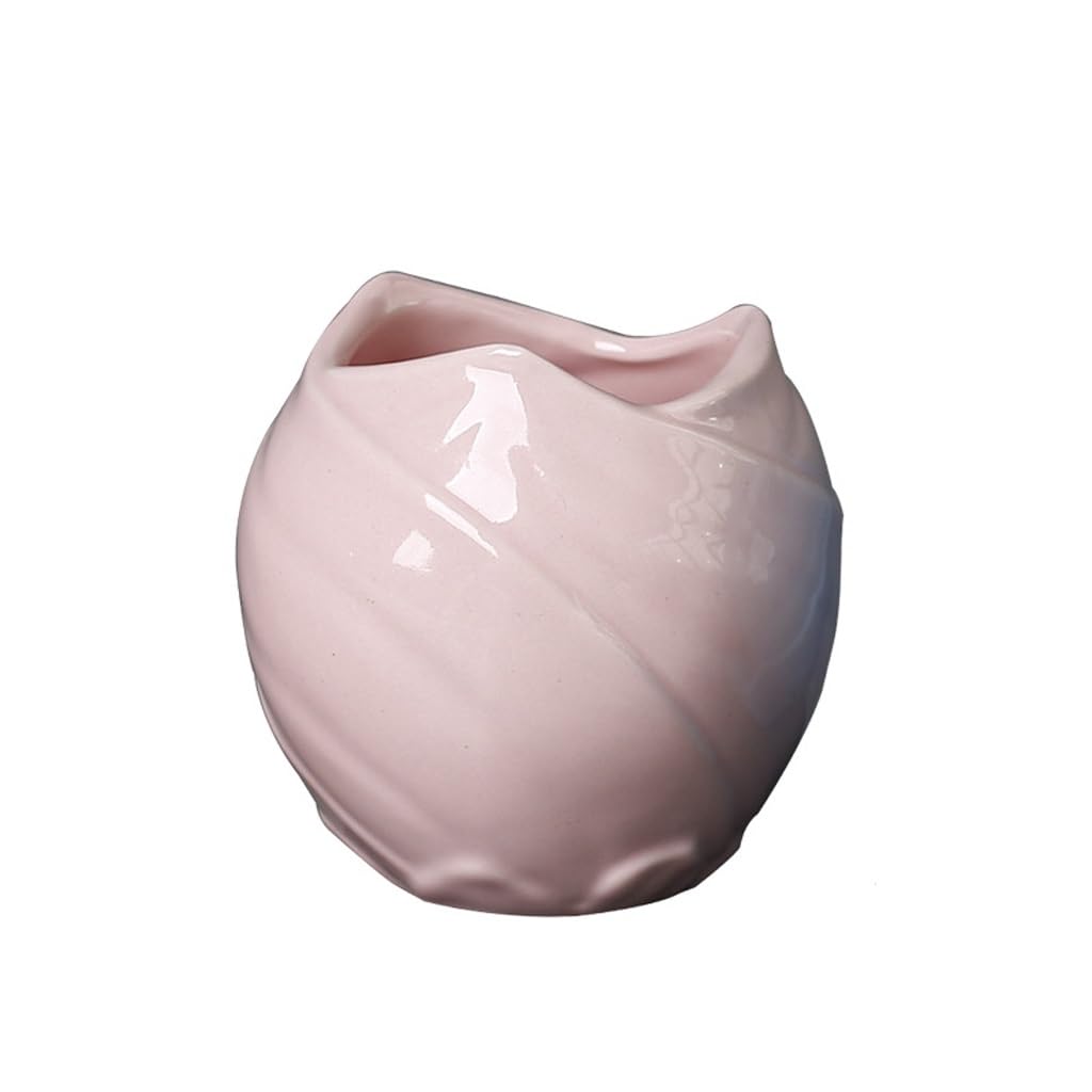 GELASIGE Flower Pots Ice-cracked Glazed Succulent Ceramic Flowerpots, Creative Desktop Mini Ornaments, Small Green Plant Flowerpots Outdoor Flower Pots(A)