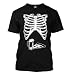 Mens Skeleton With Pizza And Beer - Halloween T-shirt (XL, BLACK)